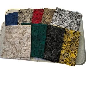 Benartex Mr. B's Fat Cats Fabric Bundle St. Nicole Designs 4.5 Yards 9 Colors